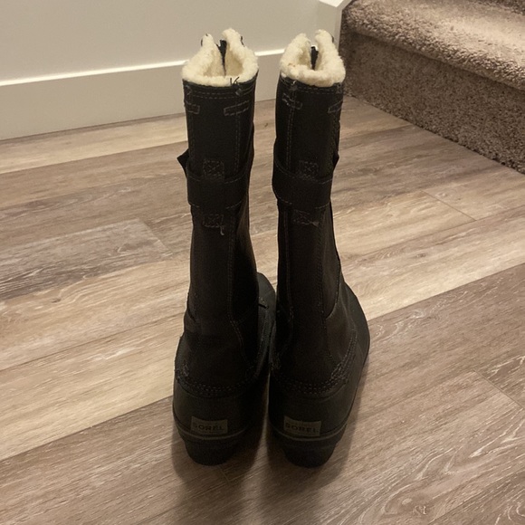 Sorel Leather Sherpa Lined Boots Size 8.5 - Picture 4 of 7